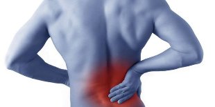 The pain in the lumbar region